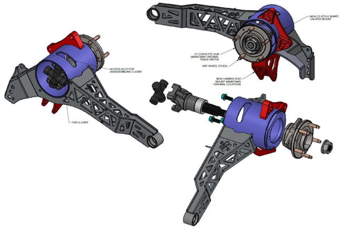Ridetech 63-79 Chevy Corvette Rear Trailing Arms For C7 Hubs - 11537251