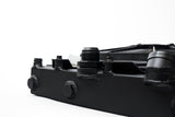 CSF Universal Half Radiator w/-16AN & Slip-On Fittings/12in SPAL Fan & Shroud - Black Finish - 2858XB