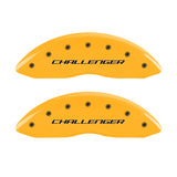 MGP 4 Caliper Covers Engraved Front & Rear Block/Challenger Yellow finish black ch - 12162SCLBYL