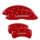 MGP 4 Caliper Covers Engraved Front & Rear MOPAR Red finish silver ch - 32005SMOPRD