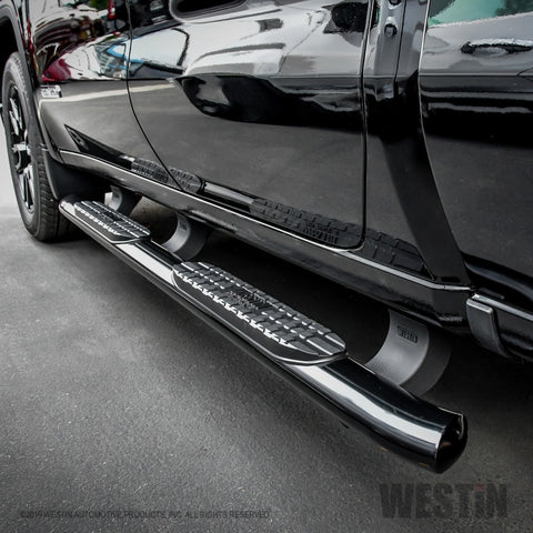 Westin 19-20 Chevrolet/GMC Silverado/Sierra 1500 Double Cab PRO TRAXX 4 Oval Nerf Step Bars - Black - 21-24125
