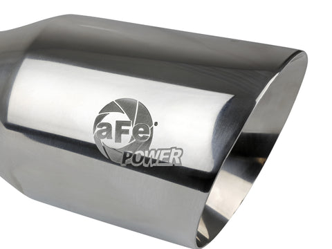 aFe MACH Force-Xp Univ 304 SS Double-Wall Clamp-On Exhaust Tip - Polished - 3in Inlet - 4.5in Outlet - 49T30454-P093