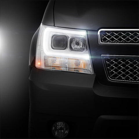 Spyder 07-14 Chevy Suburban/1500/2500/Tahoe V2 Projector Headlights Chrome PRO-YD-CSUB07V2-DRL-C - 5082572