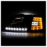 xTune Ford F150 97-03 Crystal Headlights w/ Clear LED Corners Black HD-ON-FF15097-LED-SET-BK - 5014184
