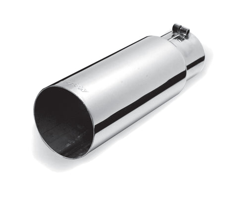 Gibson Round Single Wall Straight-Cut Tip - 3.5in OD/2.75in Inlet/12in Length - Stainless - 500371