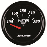 Autometer Designer Black II 52mm 250 Deg F Water Temp Gauge - 1238