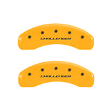 MGP 4 Caliper Covers Engraved Front & Rear Block/Challenger Yellow finish black ch - 12088SCLBYL