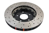 DBA 05-10 Ford Mustang GT / 11-13 V6 Front Drilled & Slotted 5000 Series 2 Piece Rotor w/ Black Hat - 52113BLKXS