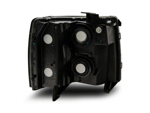 Raxiom 07-14 Chevrolet Silverado 1500 HD Axial OEM RepHeadlights- Chrome Housing- Smoked Lens - S122324