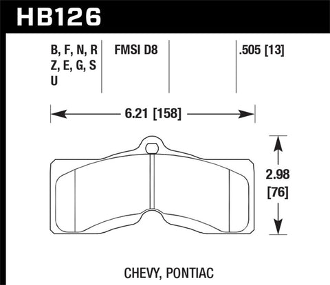Hawk 78-82 Chevy Corvette HT-10 Performance Front Brake Pads - HB126S.505