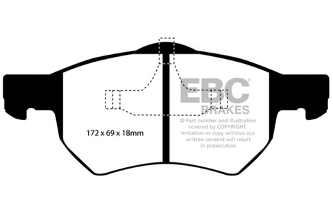 EBC 02+ Chrysler Grand Voyager (European Made) Ultimax2 Front Brake Pads - UD1059