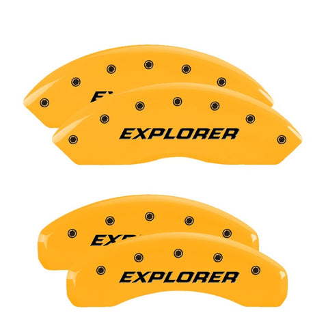 MGP 4 Caliper Covers Engraved Front & Rear Explorer/2011 Yellow Finish Black Char 2006 Ford Explorer - 10041SEXPYL