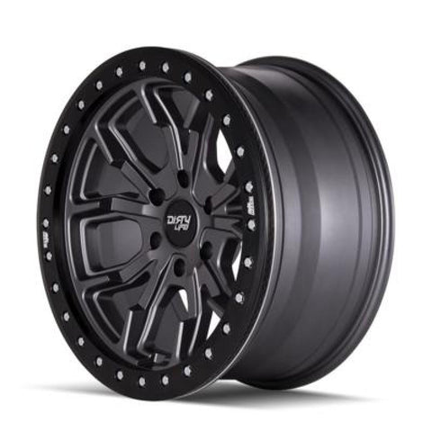 Dirty Life 9303 DT-1 17x9/5x127 BP/-12mm Offset/78.1mm Hub Matte Gunmetal Wheel - Simulated Rashring - 9303-7973MGT12