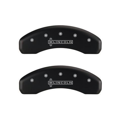 MGP 4 Caliper Covers Engraved Front & Rear Lincoln Red finish silver ch - 36012SLCNRD