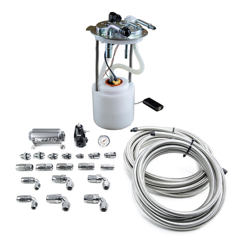 DeatschWerks 05-19 Yukon/Tahoe/Suburban DW400 Pump Module and Return SS CPE Plumbing Kit - 9-401-601-7015