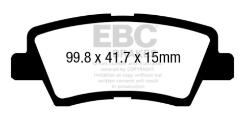 EBC 12+ Hyundai Azera 3.3 Ultimax2 Rear Brake Pads - UD1445