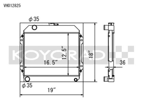 Koyo 71-74 Toyota Corolla 1.6L TE27/TE28/TS21 Manual Radiator - VH012825