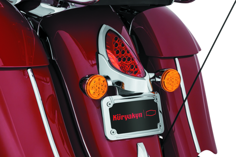 Kuryakyn L.E.D. Curved License Plate Frame Indian Chrome - 5699