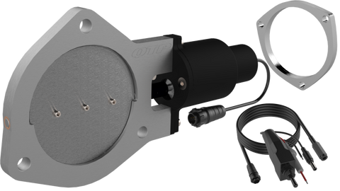 QTP 4in Bolt-On QTEC Electric Cutout Valve w/Flange - Single - QTEC40F