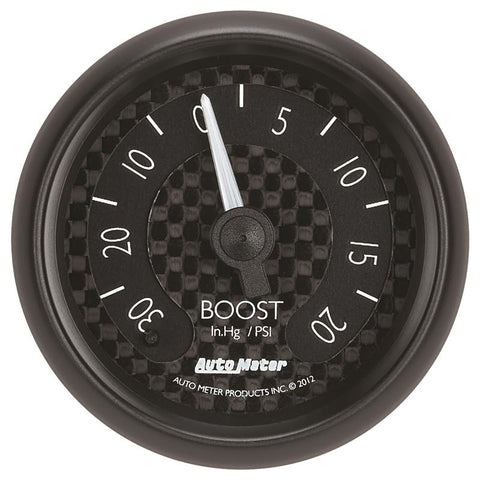 Autometer GT Series 52mm Mechanical 30 In Hg/20 psi Vacuum/Boost Gauge - 8001