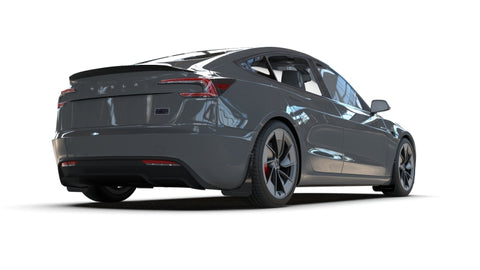 Rally Armor 24-26 Tesla Model 3 Highland Black UR Mud Flap Metallic Black Logo - MF122-UR-BLK-MBK