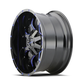 Mayhem 8015 Warrior 20x10 / 5x127 BP / -25mm Offset / 87mm Hub Black w/ Prism Blue Wheel - 8015-2152BTB