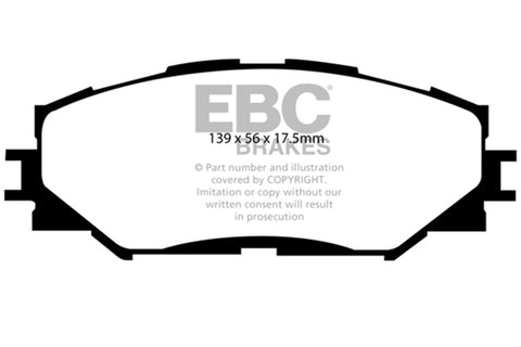 EBC 10-12 Lexus HS250h 2.4 Hybrid Redstuff Front Brake Pads - DP31791C