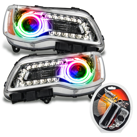 Oracle 11-14 Chrysler 300C SMD HL - Chrome - NON HID - ColorSHIFT - 7728-330