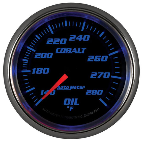 Autometer Cobalt 66.7mm 140-280 Degree F Mechanical Oil Temperature Gauge - 7941