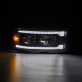 AlphaRex 02-05 Dodge Ram 1500 PRO-Series Projector Headlights Plank Style Chrome w/Seq Signal - 880571