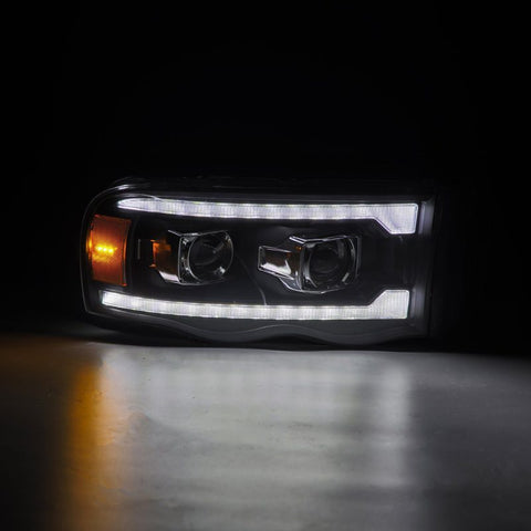 AlphaRex 02-05 Dodge Ram 1500 PRO-Series Projector Headlights Plank Style Chrome w/Seq Signal - 880571