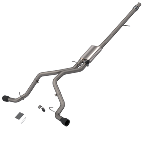 QTP 14-18 Chevy Silverado 1500 4.8L/5.3L EC/CC SB 304SS Screamer Cat-Back Rear Exit w/4.5in Blk Tips - 410015B