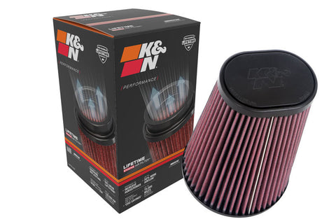 K&N Universal Round Clamp-On Air Filter 4-1/2in FLG, 5-7/8in B, 3-1/4in X 4-1/2in T, 8in H - RU-1021