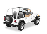 Bestop 97-06 Jeep Wrangler TJ Upper Door Sliders (Dark Tan Dual Sliding Window) - 51787-33