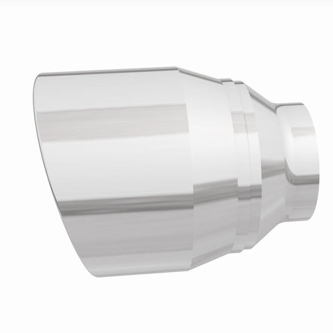 MagnaFlow Tip Stainless Double Wall Round Single Outlet Polished 4.5in DIA 2.5in Inlet 5.75in Length - 35224
