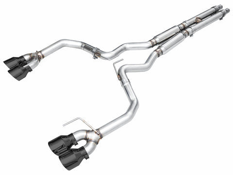 AWE 2024 Ford Mustang Dark Horse S650 RWD Track Edition Cat-Back Exhaust w/ Quad Diamond Black Tips - 3020-43375