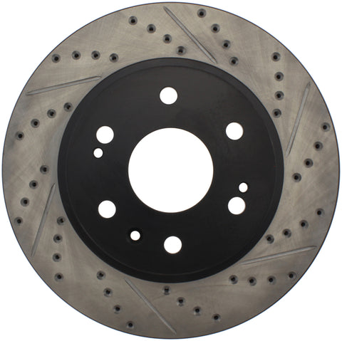 StopTech 05-10 GMC Sierra 1500 (w Rear Drum) / 07-09 GMC Yukon Front Left Slotted & Drilled Rotor - 127.66057L