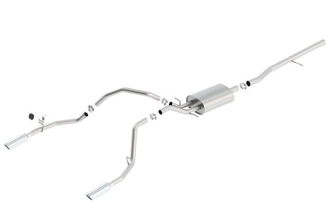 Borla 14 Silv/Sierra 1500 C/B Touring Exhaust /2.75in in Muffler 2.25inout 4inTIp SS Rear Exit - 140535