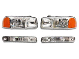 Raxiom 99-06 GMC Sierra 1500 Axial Series OEM Crystal Rep Headlights- Chrome Housing (Clear Lens) - S518303