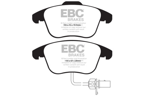 EBC 10+ Audi A5 2.0 Turbo Yellowstuff Front Brake Pads - DP41998R