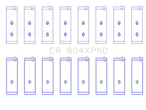 King Ford 260ci / 289ci / 302 5.0L Windsor - Doweled (Size STD) Performance Rod Bearing Set - CR804XPND