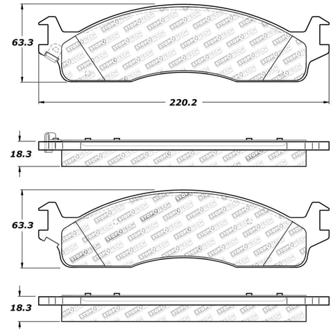 StopTech Sport Brake Pads w/Shims and Hardware - Front - 309.09650