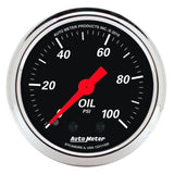 AutoMeter Gauge Oil Press 2-1/16in. 100PSI Mech Designer Black - 1429