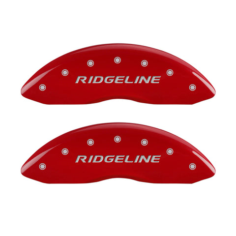 MGP 4 Caliper Covers Engraved Front & Rear RidgelineRed Finish Silver Char 2017 Honda Ridgeline - 20213SRGLRD
