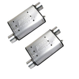 BBK 87-93 Mustang GT Cat Back Kit Varitune Mufflers - Aluminized turn downs - 3002