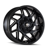 Mayhem 8106 Hatchet 20x10 / 6x135 BP / -19mm Offset / 106mm Hub Black w/ Milled Spokes Wheel - 8106-2137BM