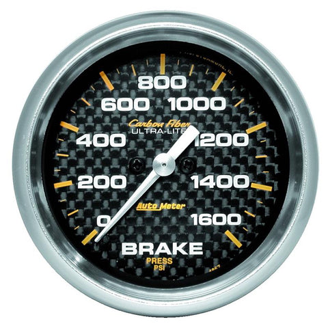 AutoMeter Gauge Brake Pressure 2- 5/8in 1600PSI Digital Stepper Motor - Carbon Fiber - 4867