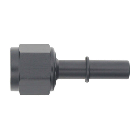 DeatschWerks 8AN Female Flare Swivel to 3/8in Male EFI Quick Disconnect - Anodized Matte Black - 6-02-0133-B