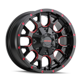 Mayhem 8015 Warrior 20x9 / 6x135 BP / 0mm Offset / 106mm Hub Black w/ Prism Red Wheel - 8015-2937BTR