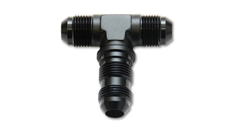 Vibrant -16AN Bulkhead Adapter Tee Fitting - Anodized Black - 10622